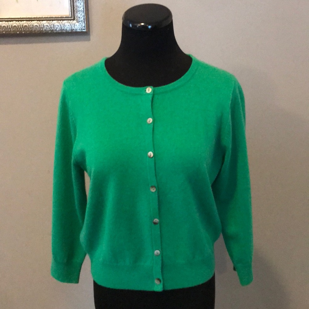 Boden kelly green cashmere cardigan Size 12